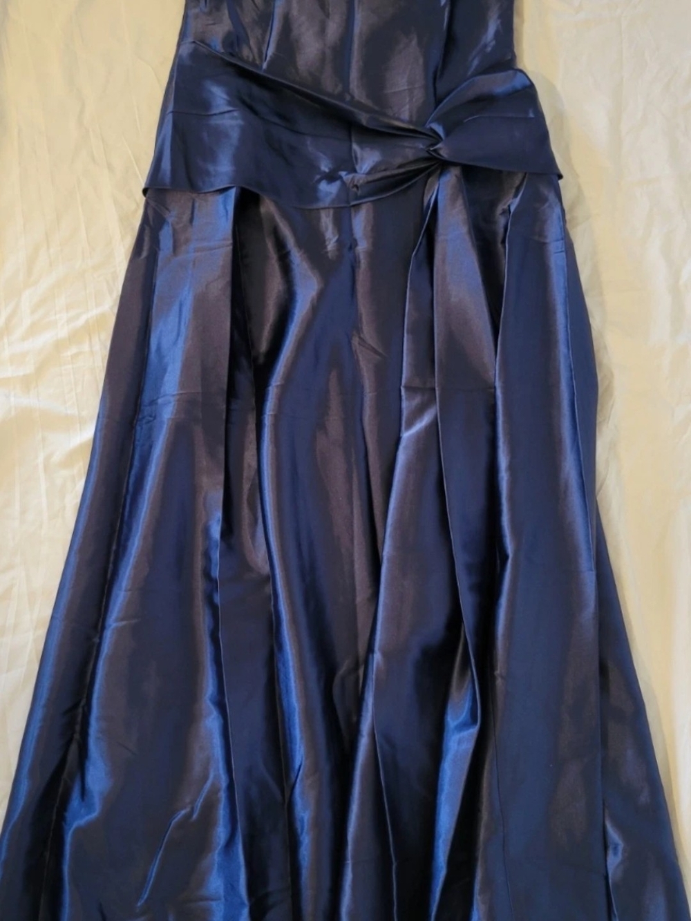 Women's Navy Satin A-Line Dress